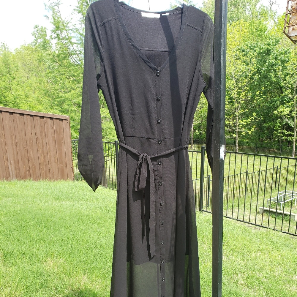 Design History Sheer Black Partly Lined Maxi